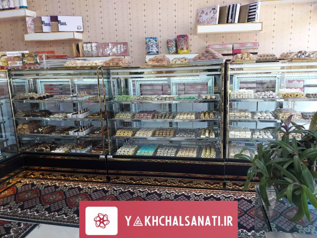 یخچال ویترینی شیرینی فروشی مدل آکواریومی 1.5 متر