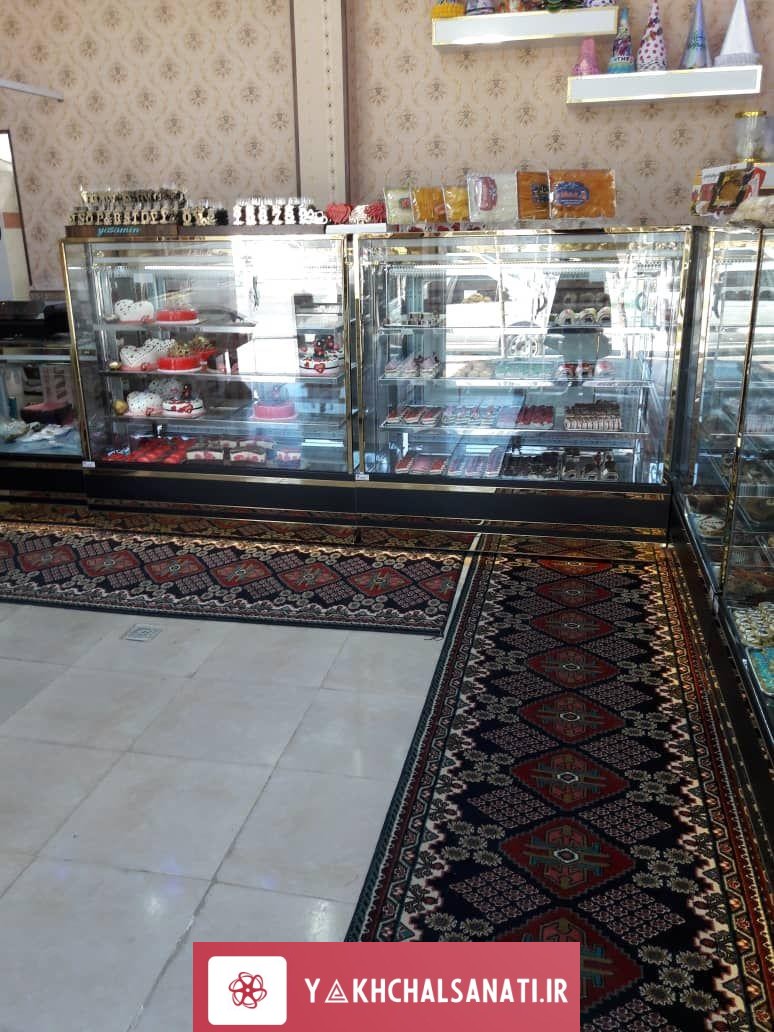 یخچال ویترینی شیرینی فروشی مدل آکواریومی 1.5 متر