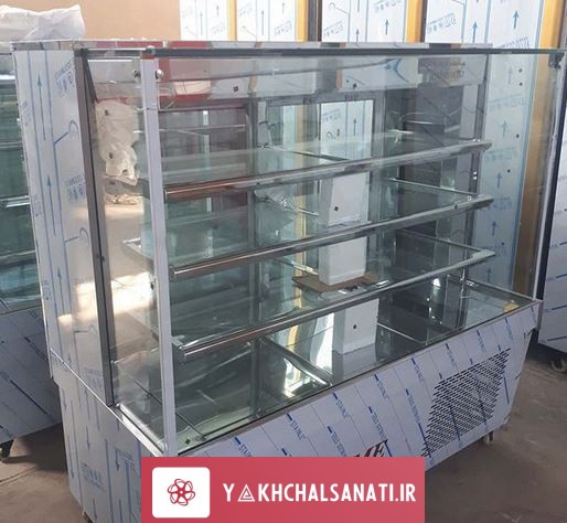 یخچال‌شیشه‌مکعبی‌۱.۵‌متری‌استیل‌خش‌دار